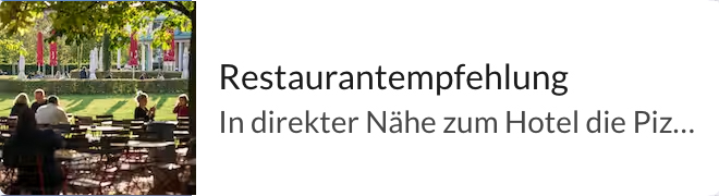 Gäste sitzen im Biergarten des Seeparks, im Hintergrund das Restaurant Lago an einem sonnigen Tag.